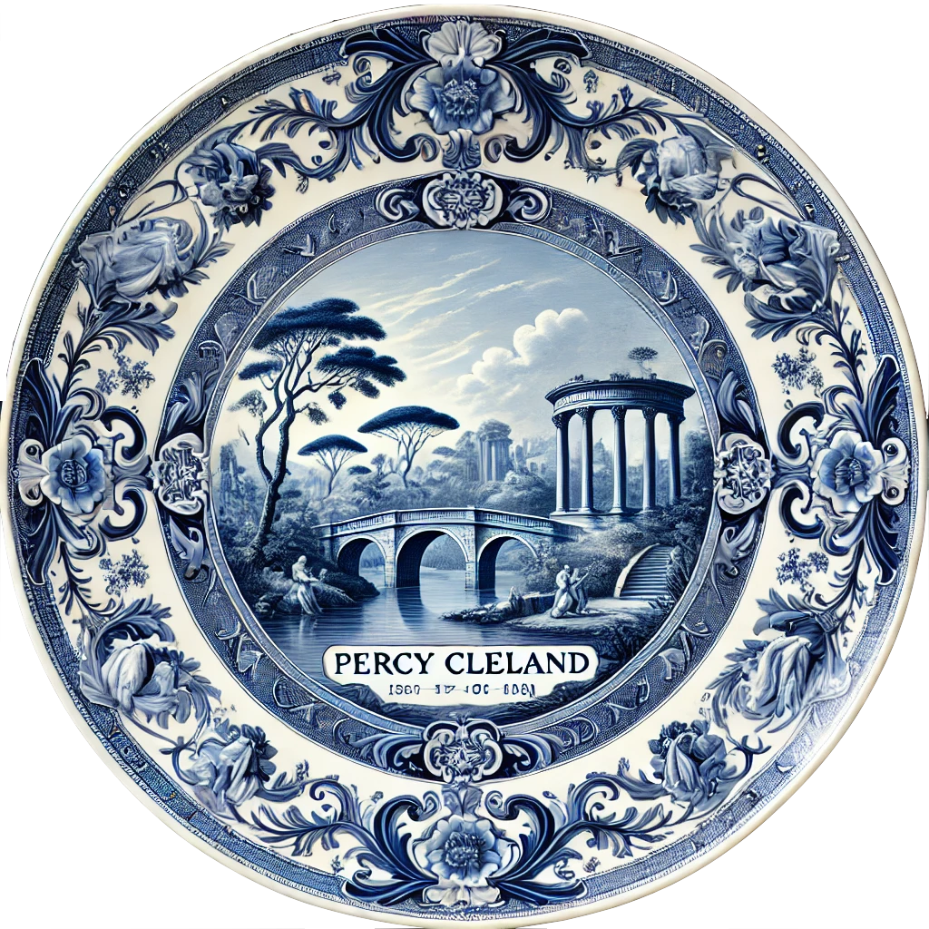Percy Cleland — decorative plate monogram